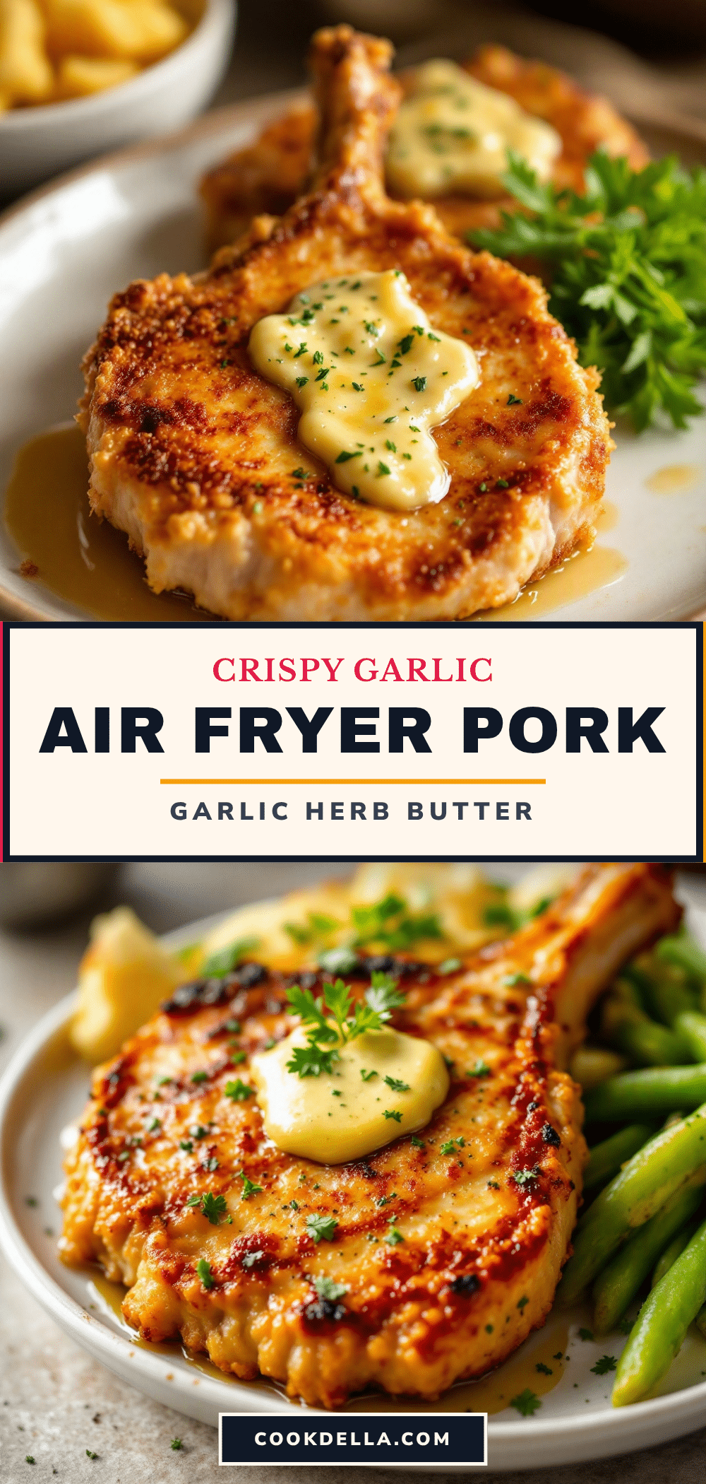 air fryer pork chops with garlic herb butter recipe