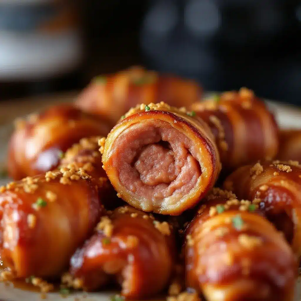 bacon-wrapped little smokies with brown sugar glaze preparation steps