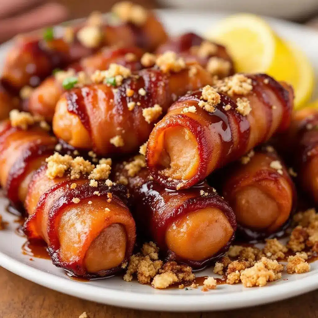 bacon-wrapped little smokies with brown sugar glaze - featured image
