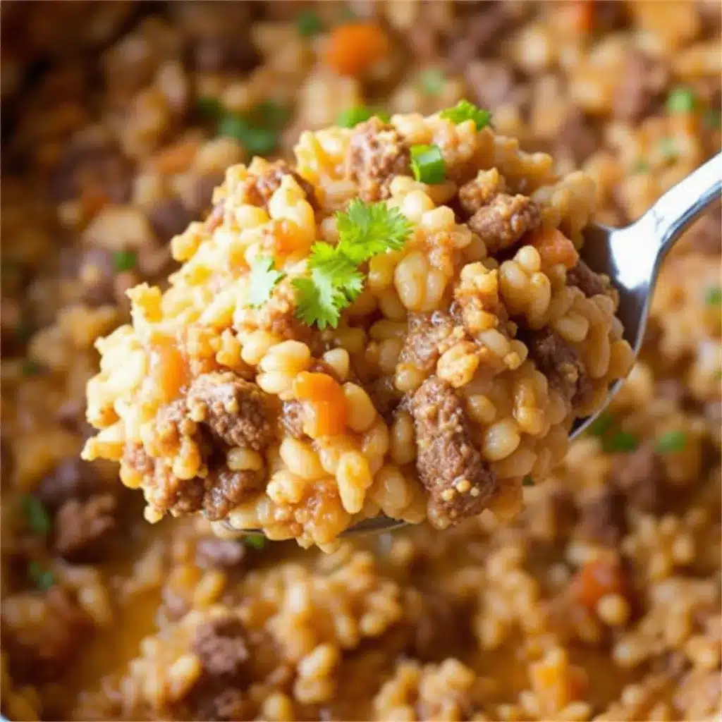best easy cheesy ground beef and rice casserole preparation steps