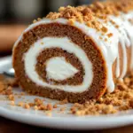 best iced pumpkin roll with cream cheese filling - featured image