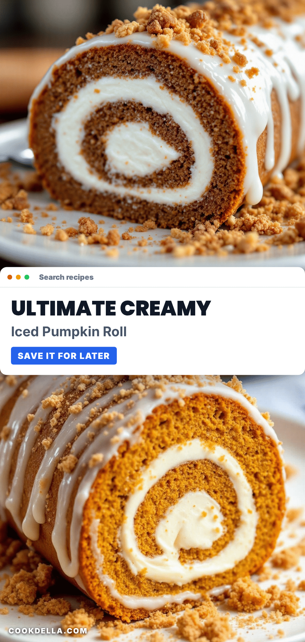 best iced pumpkin roll with cream cheese filling recipe