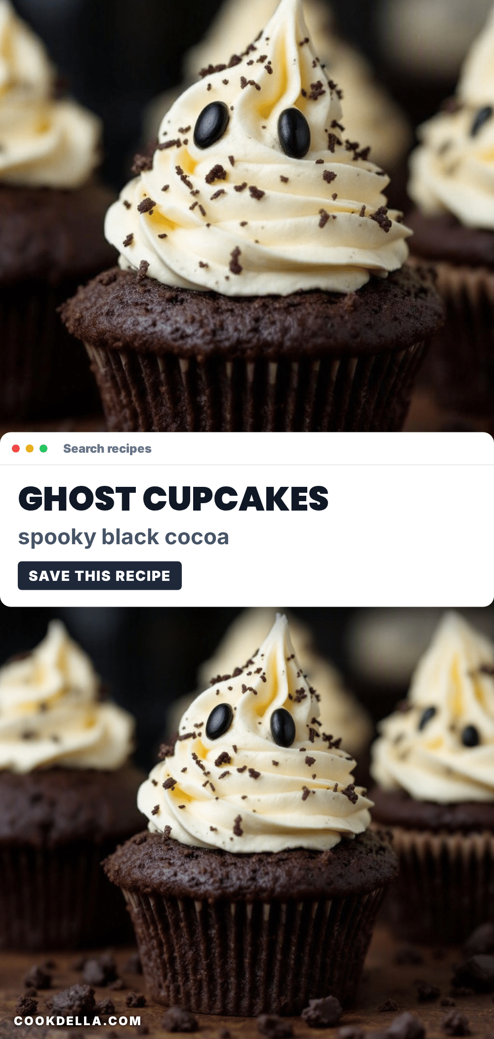 black cocoa ghost cupcakes recipe