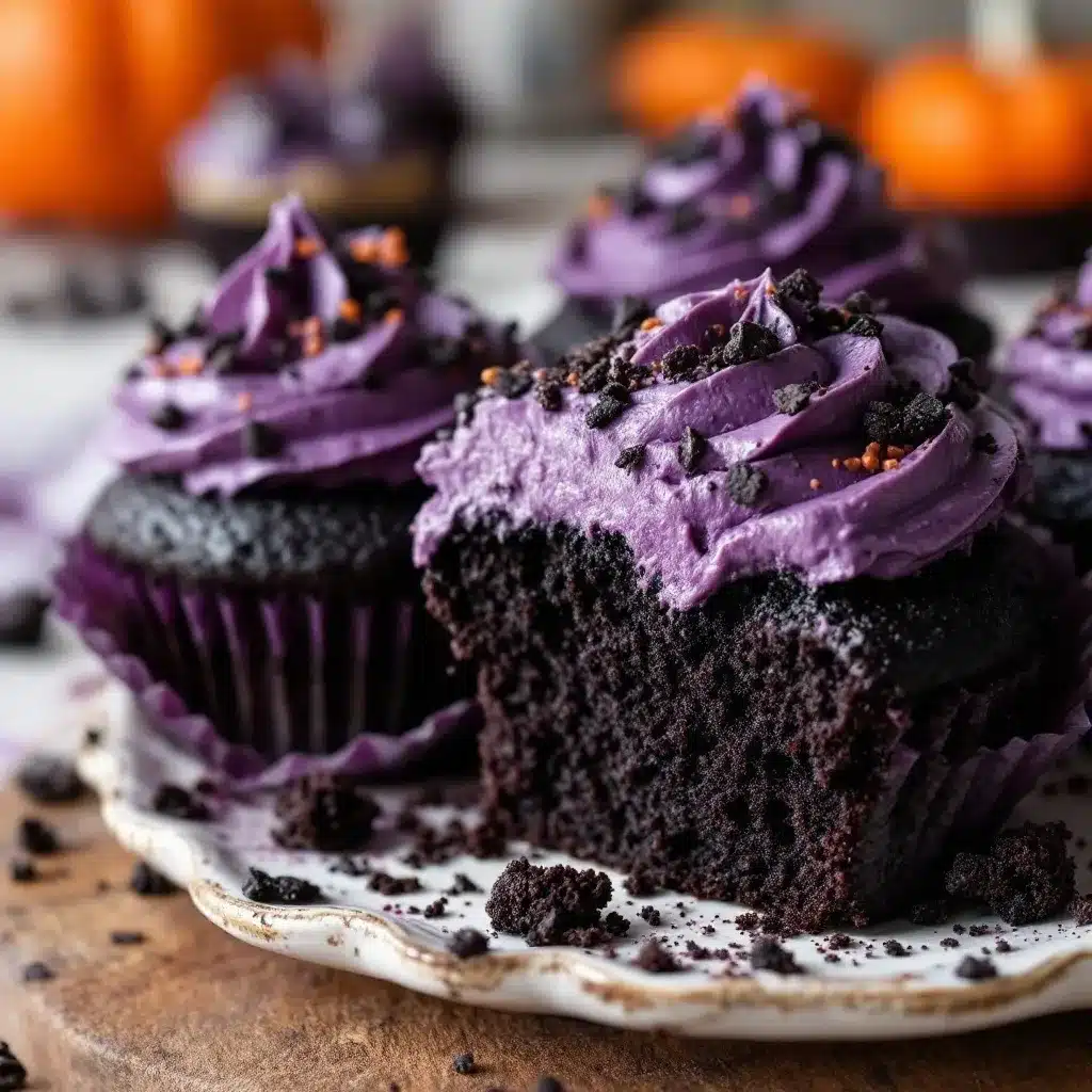 black velvet Halloween cupcakes preparation steps