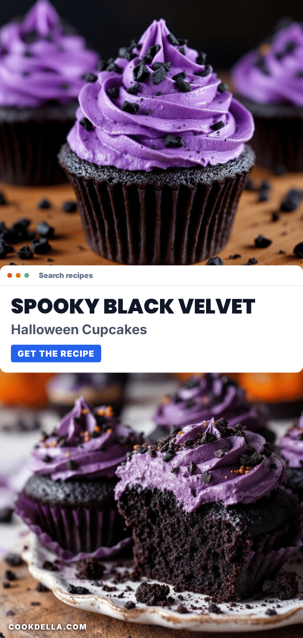 black velvet Halloween cupcakes recipe
