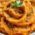 brown butter sage mashed sweet potatoes - featured image