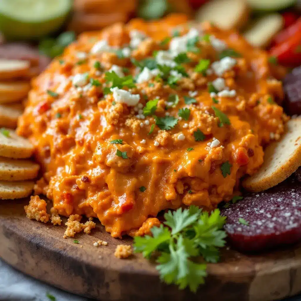 buffalo chicken dip charcuterie board preparation steps