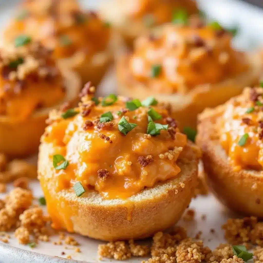 Buffalo chicken dip stuffed bread bites preparation steps