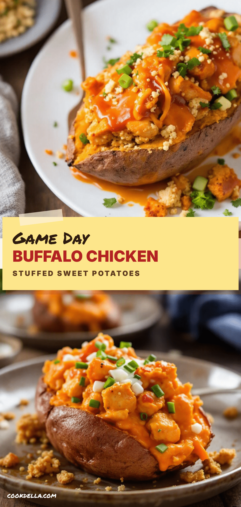 buffalo chicken stuffed sweet potatoes recipe