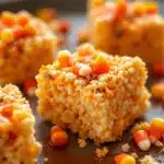 candy corn rice krispie treats - featured image