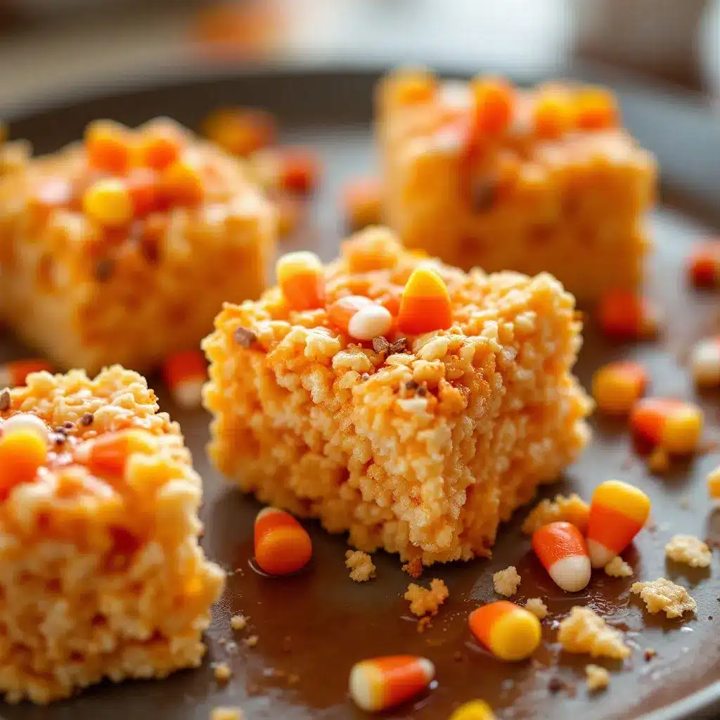 candy corn rice krispie treats preparation steps