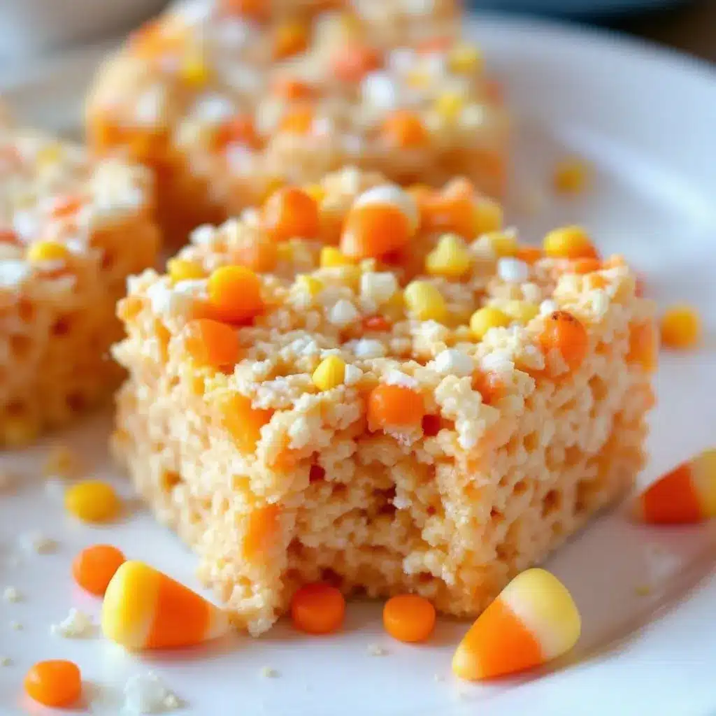 candy corn rice krispie treats preparation steps
