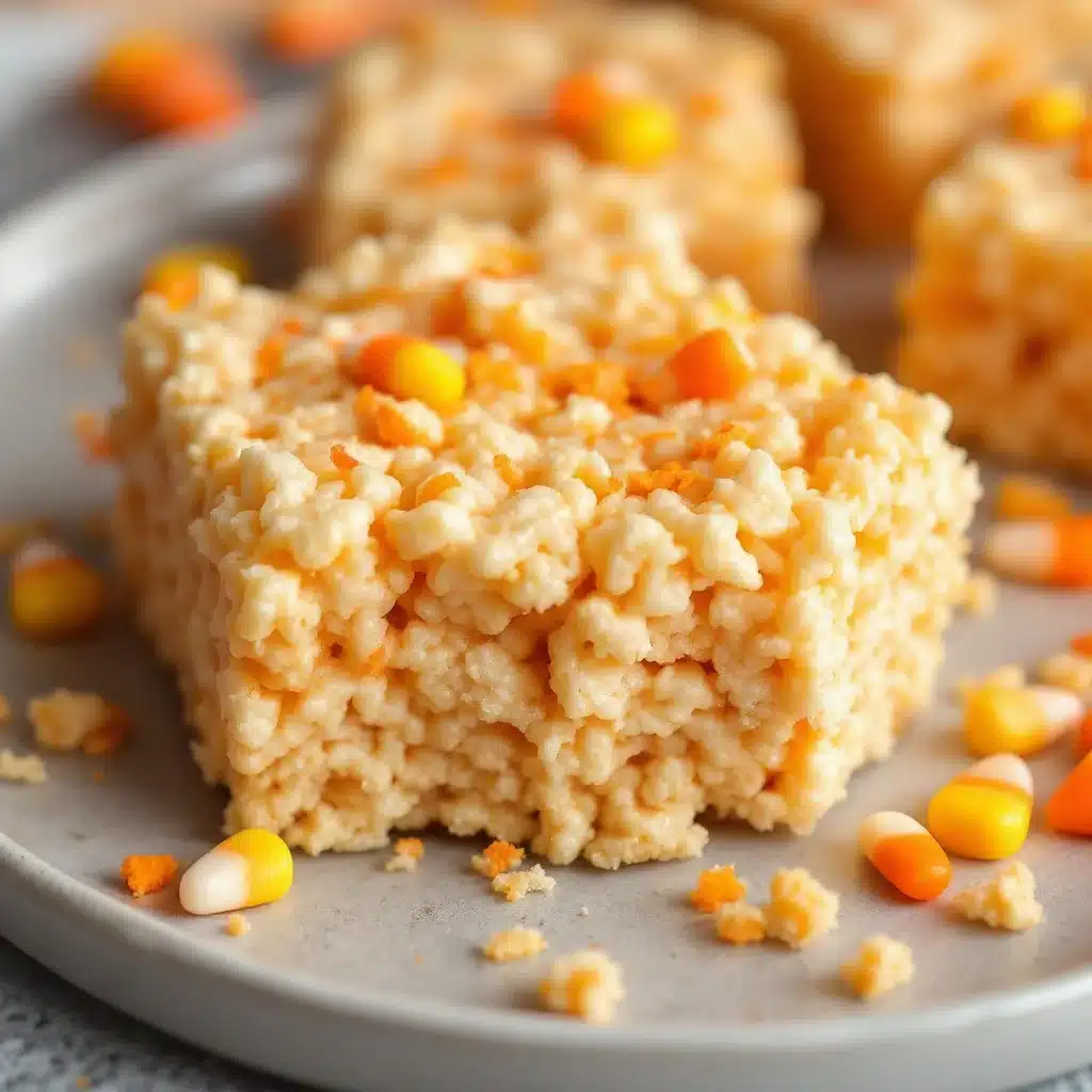 candy corn rice krispie treats - featured image
