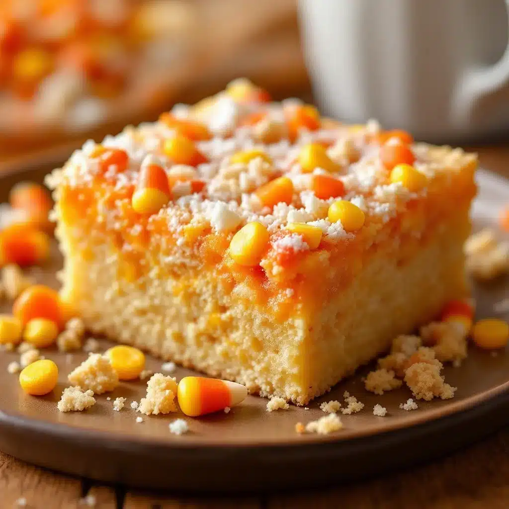 candy corn sugar cookie bars - featured image