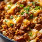 cheesy ground beef and rice skillet - featured image