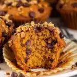 chocolate chip pumpkin muffins - featured image