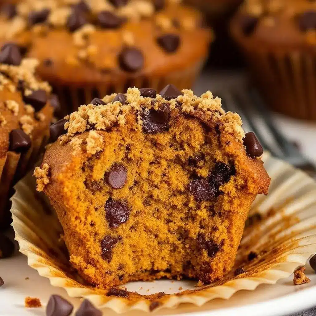 chocolate chip pumpkin muffins - featured image