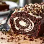 chocolate zucchini bread with cream cheese swirl - featured image