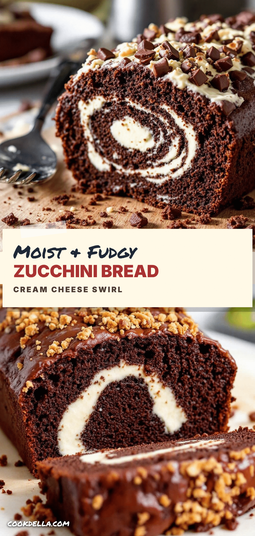 chocolate zucchini bread with cream cheese swirl recipe