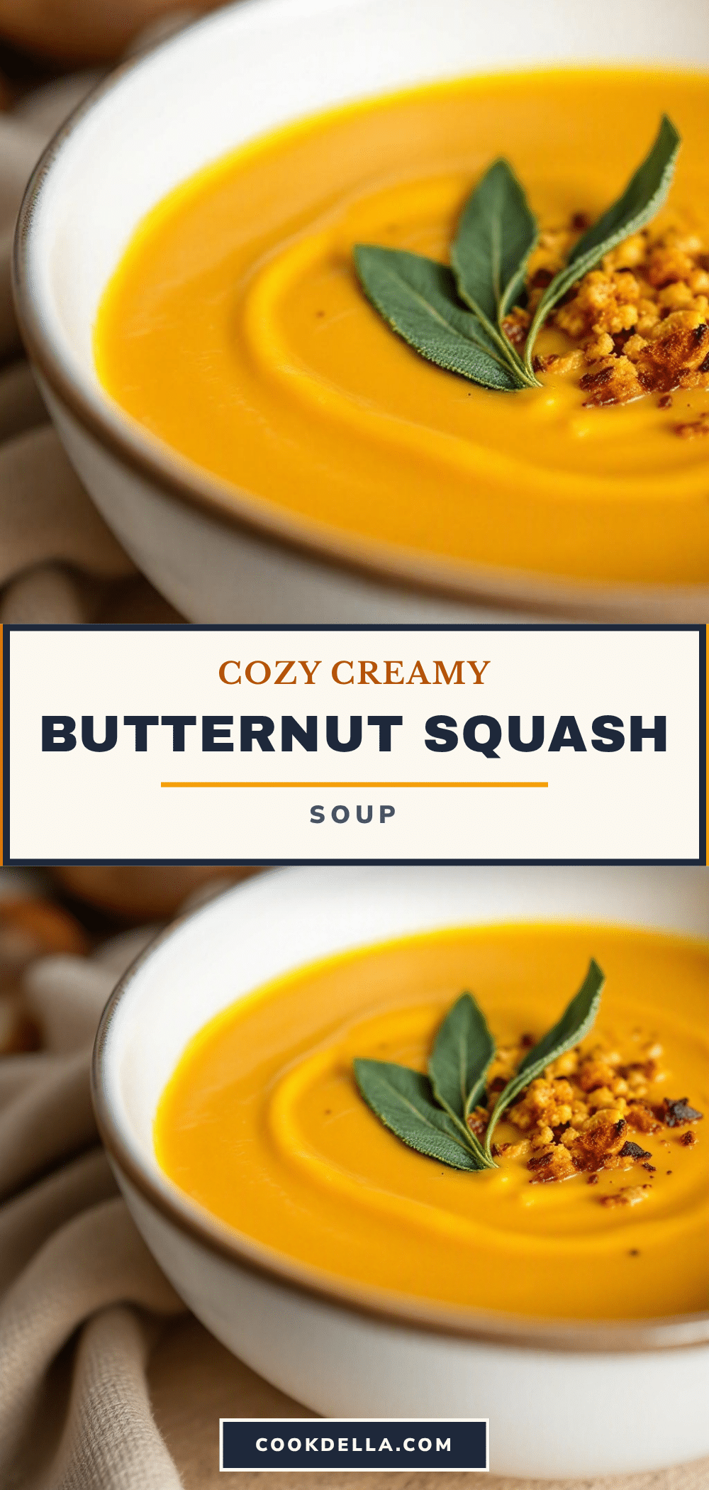 creamy butternut squash soup with toasted sage recipe