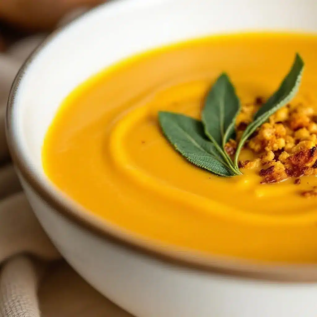 creamy butternut squash soup with toasted sage - featured image