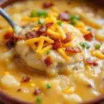 creamy cheeseburger potato soup - featured image