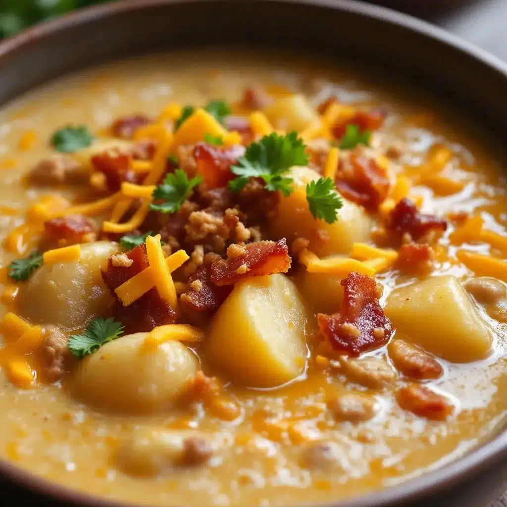 creamy cheeseburger potato soup preparation steps