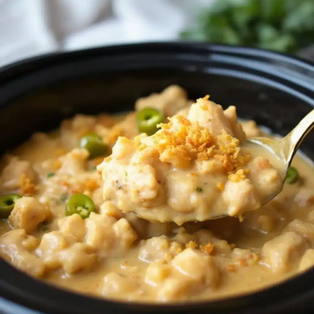 creamy crockpot white chicken chili with green chiles preparation steps