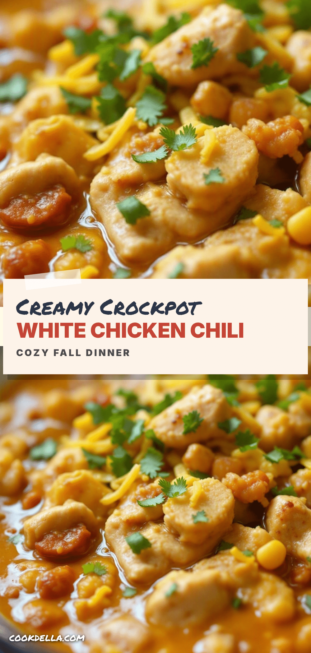 creamy crockpot white chicken chili with pumpkin puree recipe