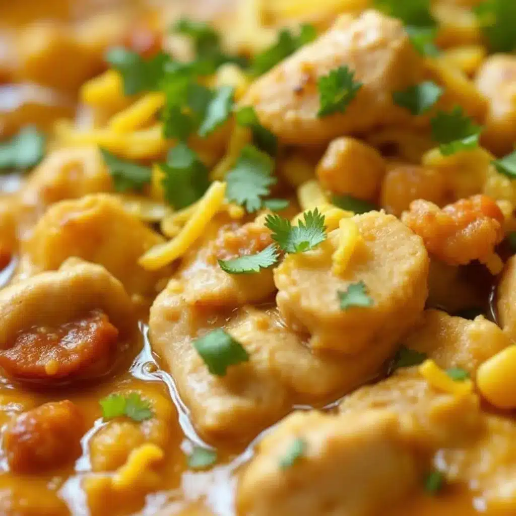 creamy crockpot white chicken chili with pumpkin puree - featured image