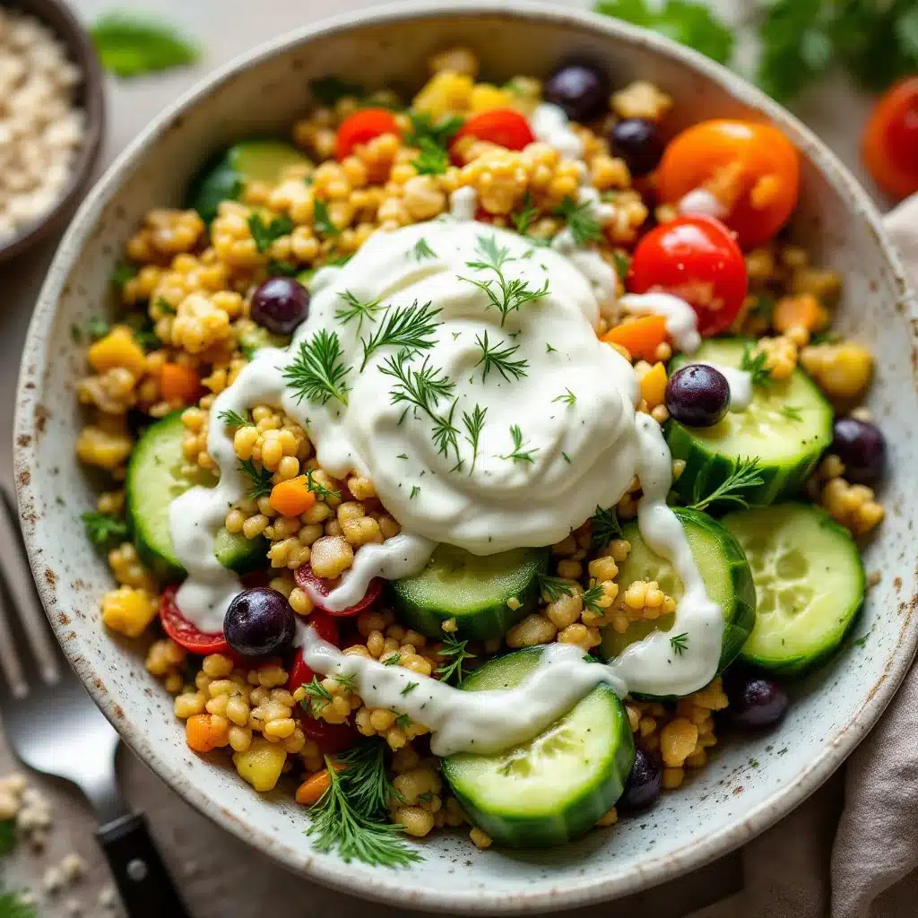 creamy cucumber salad with dill and sour cream - featured image