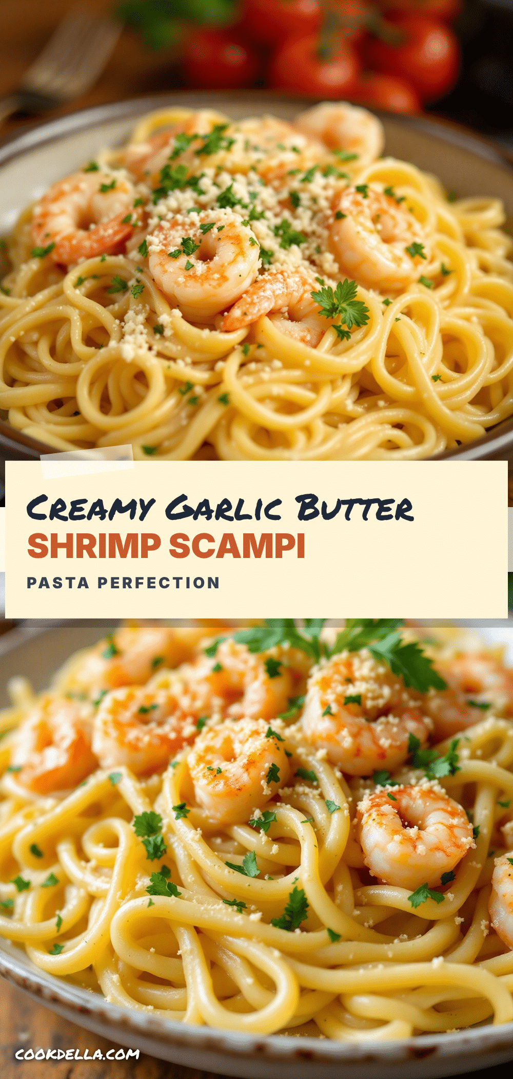 creamy garlic butter shrimp scampi pasta recipe