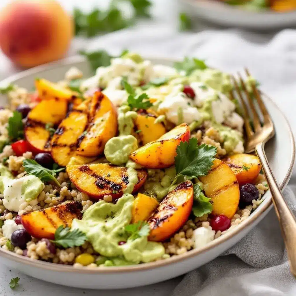 creamy grilled peach burrata salad preparation steps