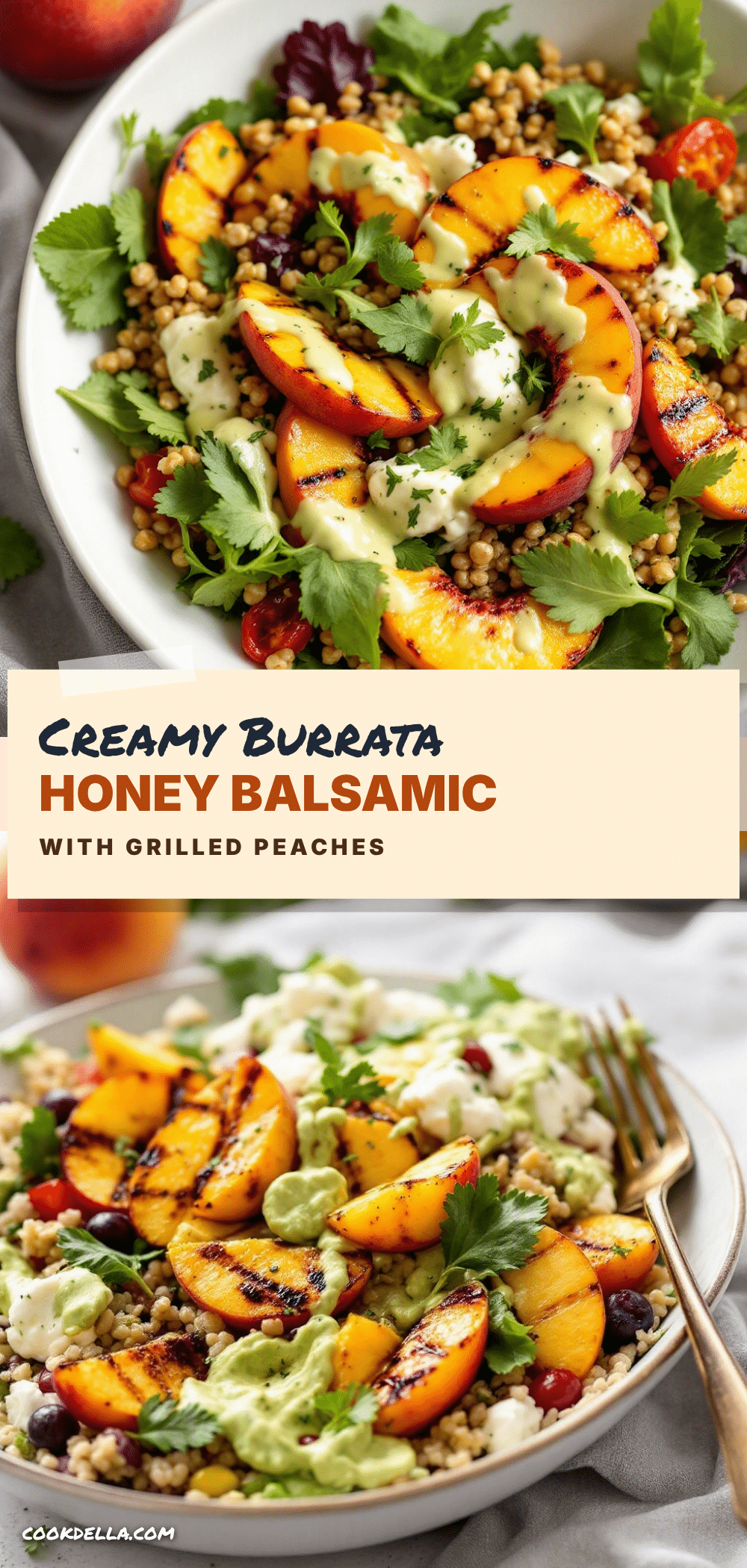 creamy grilled peach burrata salad recipe