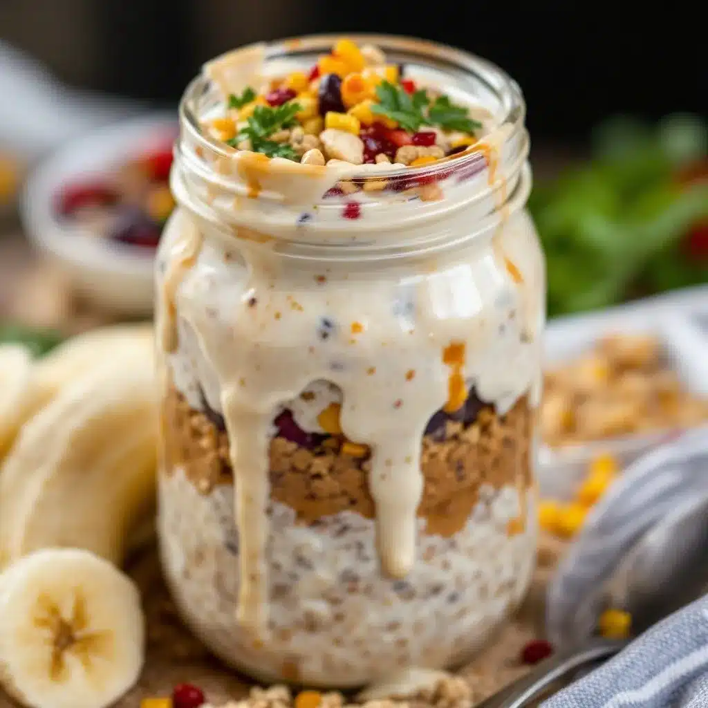 creamy overnight peanut butter banana oats preparation steps