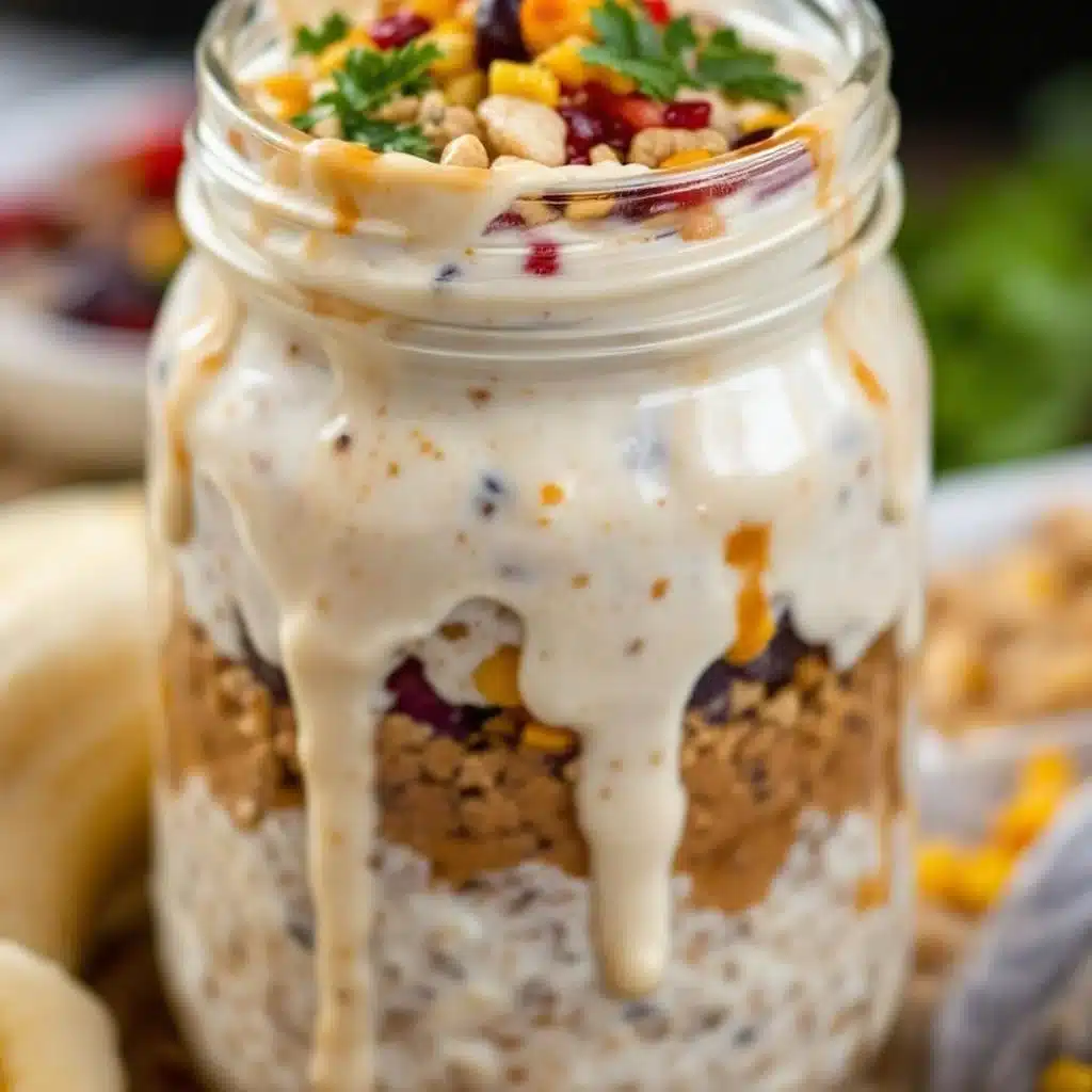 creamy overnight peanut butter banana oats - featured image