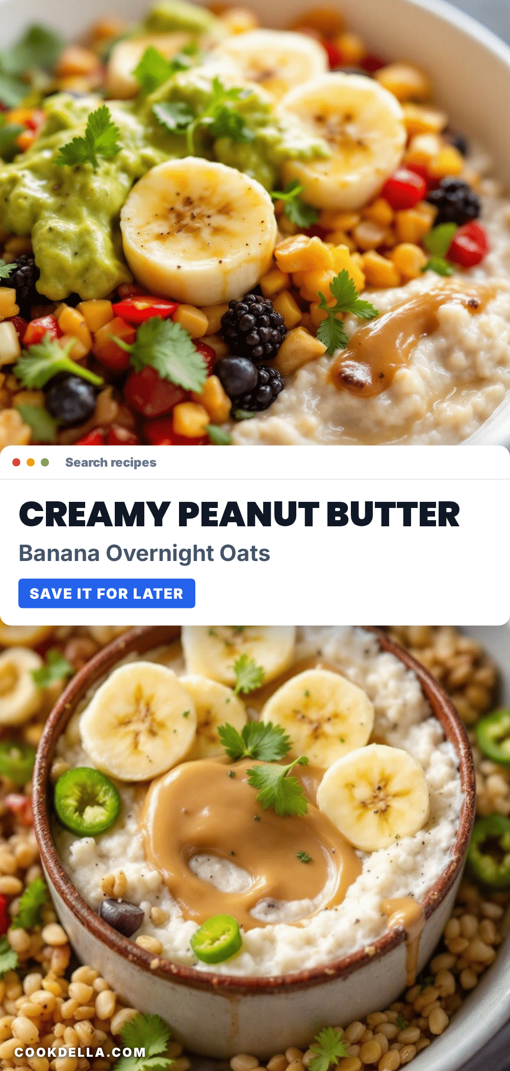 creamy peanut butter banana overnight oats recipe
