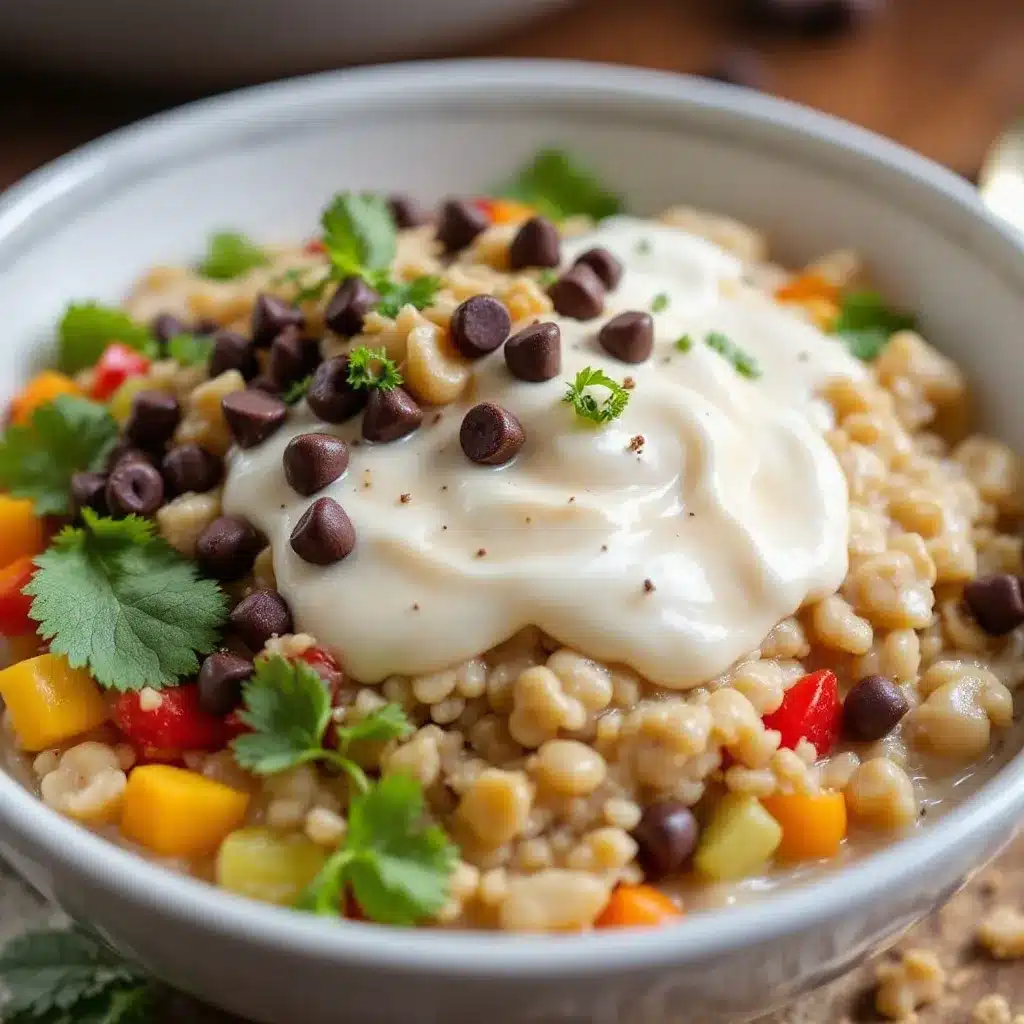 creamy peanut butter chocolate chip overnight oats preparation steps