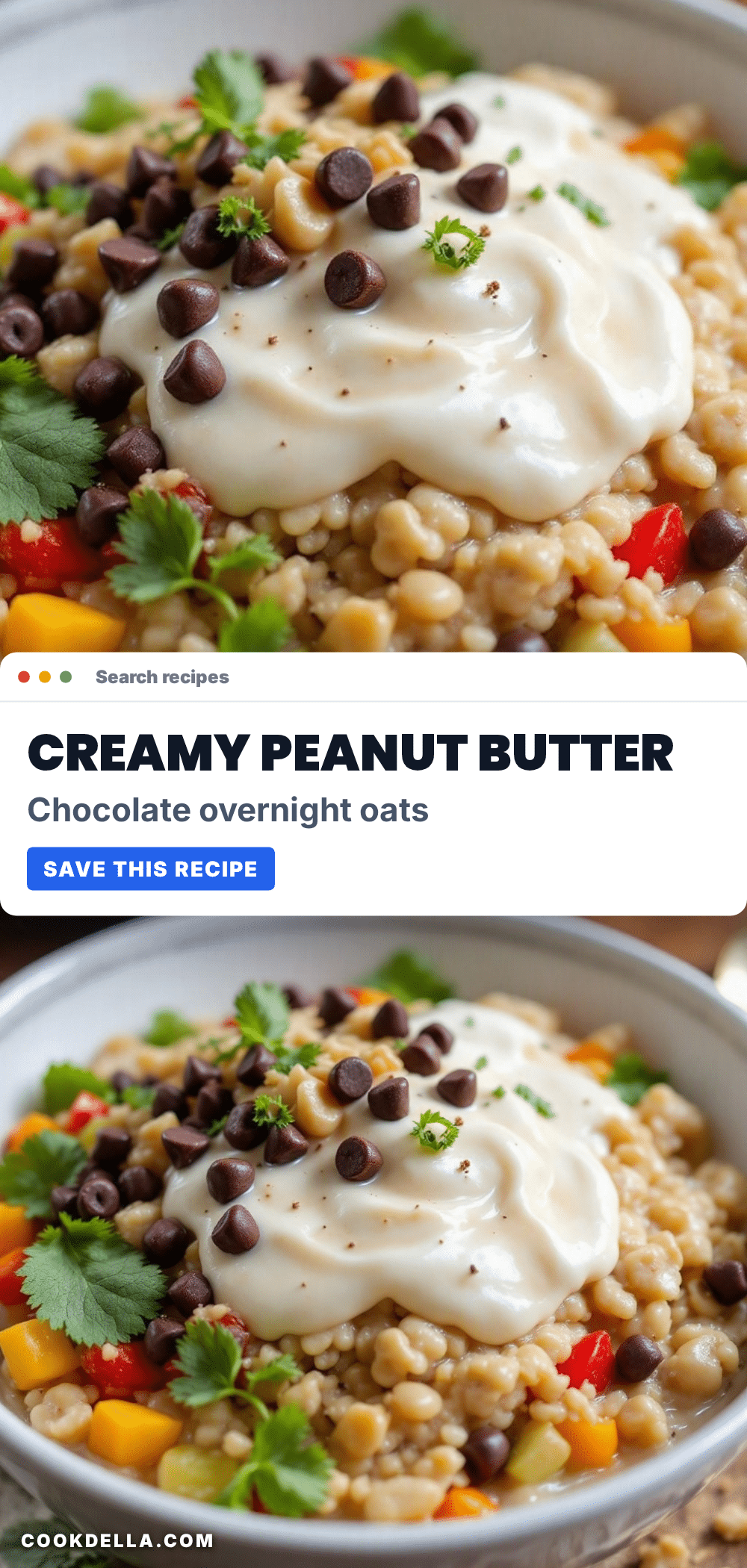 creamy peanut butter chocolate chip overnight oats recipe