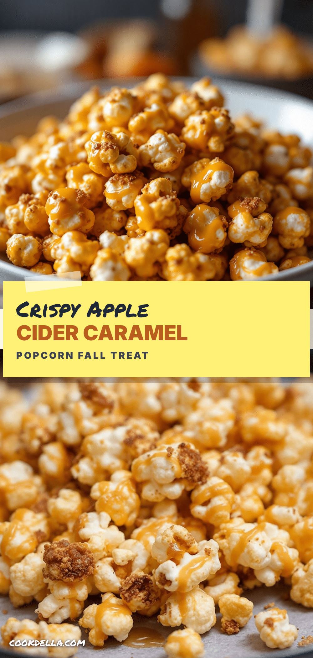 Crispy Apple Cider Caramel Popcorn recipe