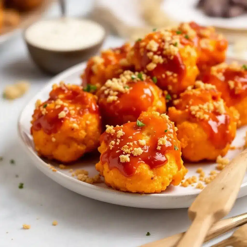 crispy baked buffalo cauliflower bites preparation steps
