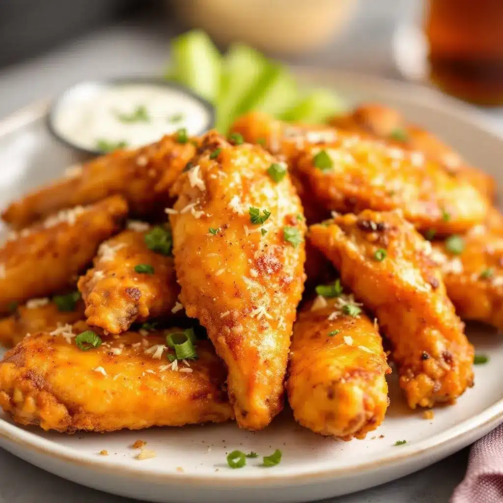crispy parmesan garlic wings air fryer preparation steps