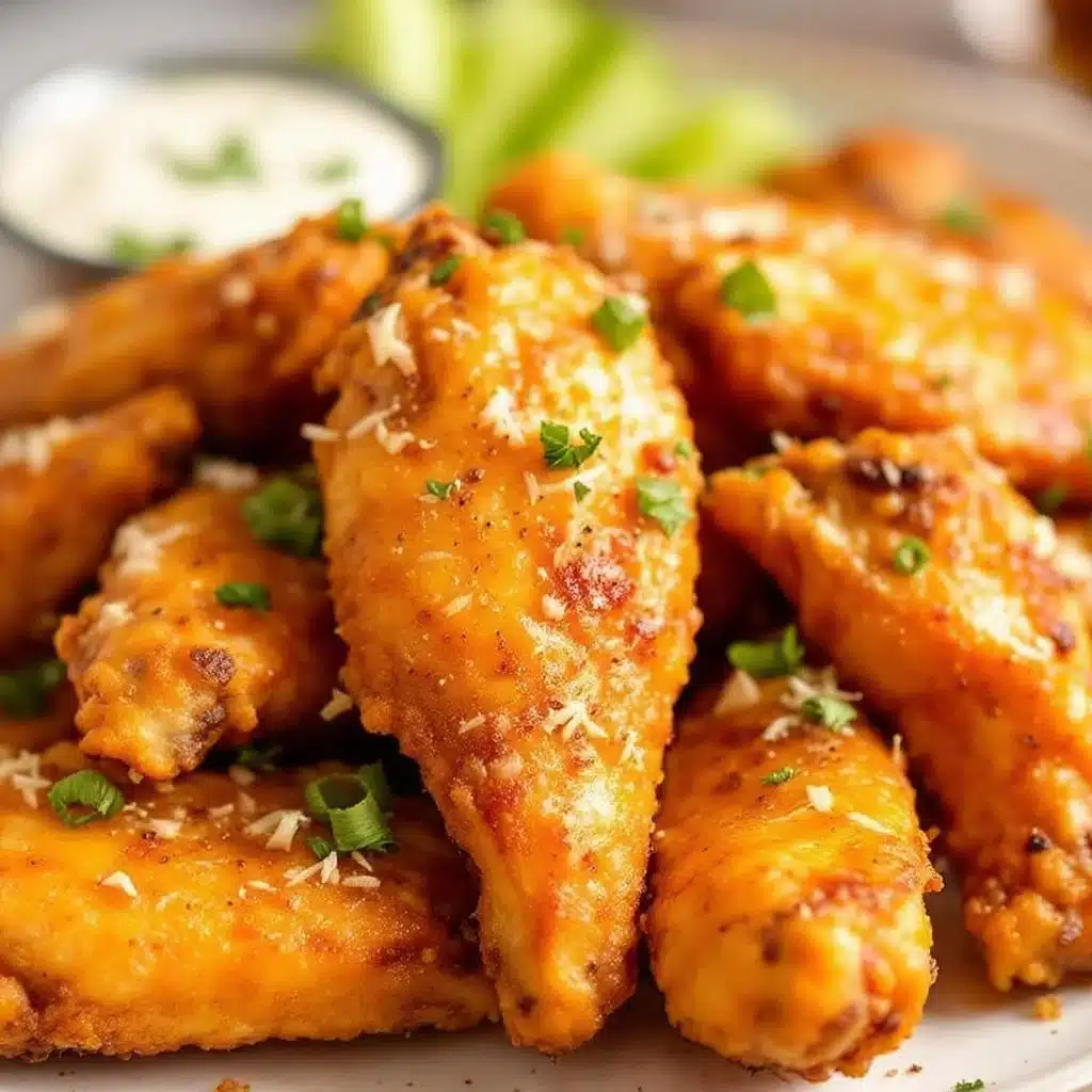 crispy parmesan garlic wings air fryer - featured image