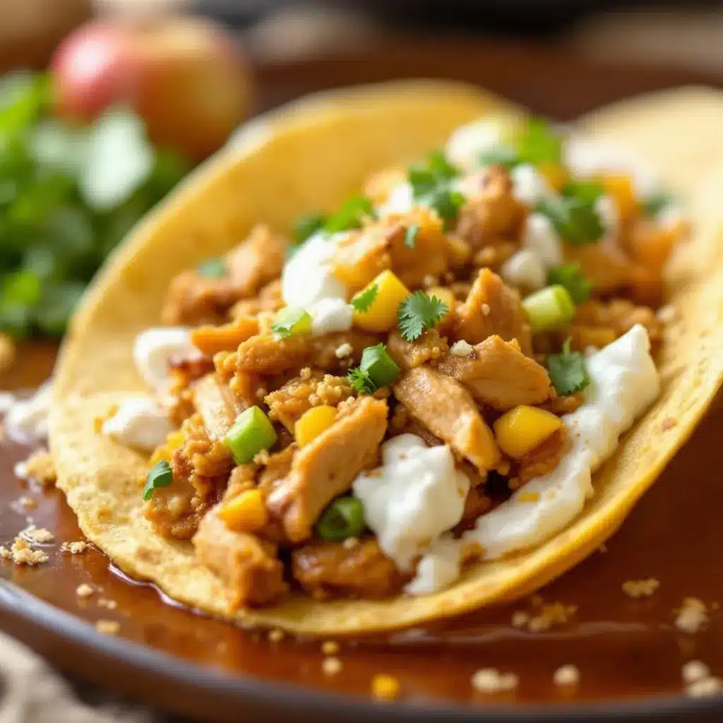 crockpot apple cider pulled chicken tacos preparation steps