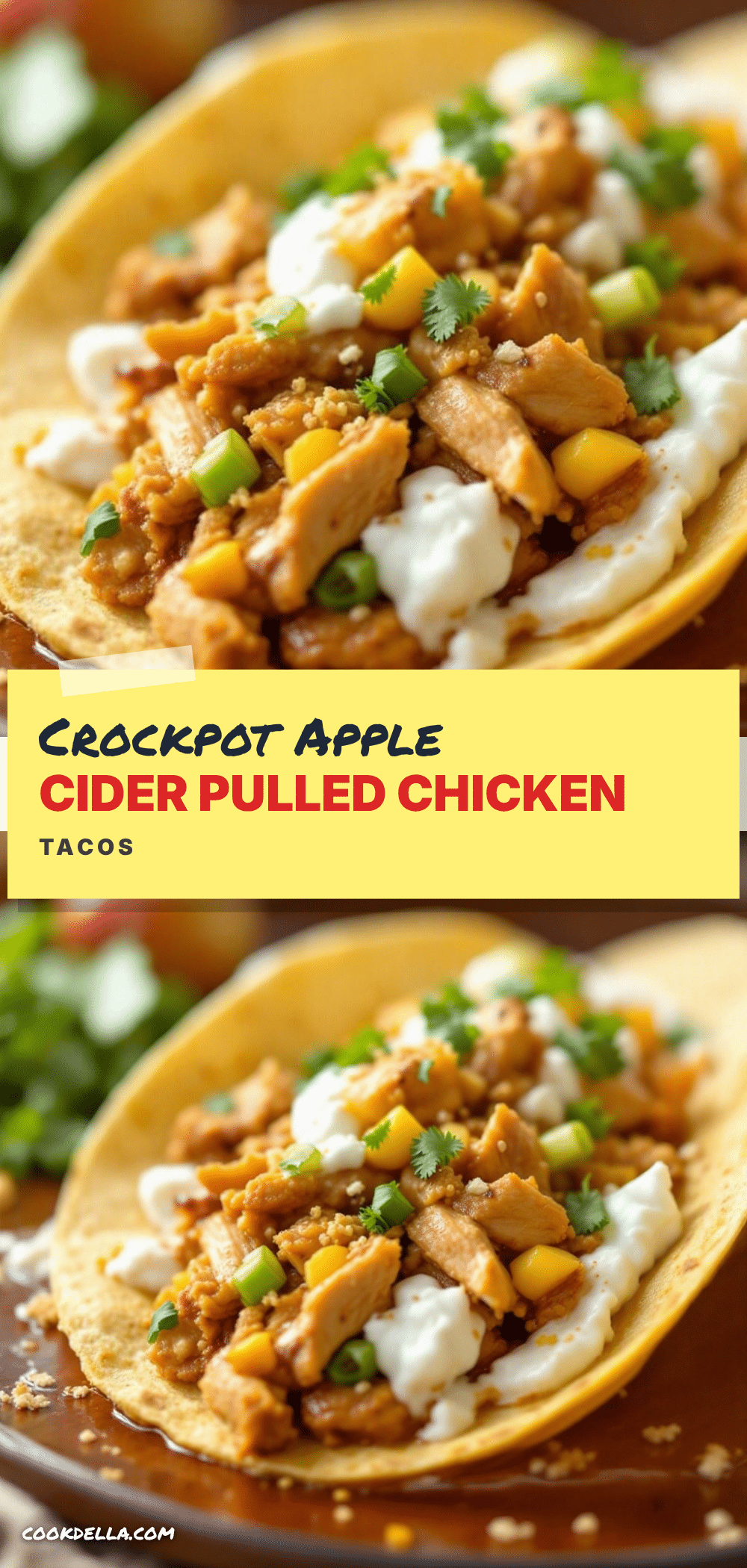 crockpot apple cider pulled chicken tacos recipe