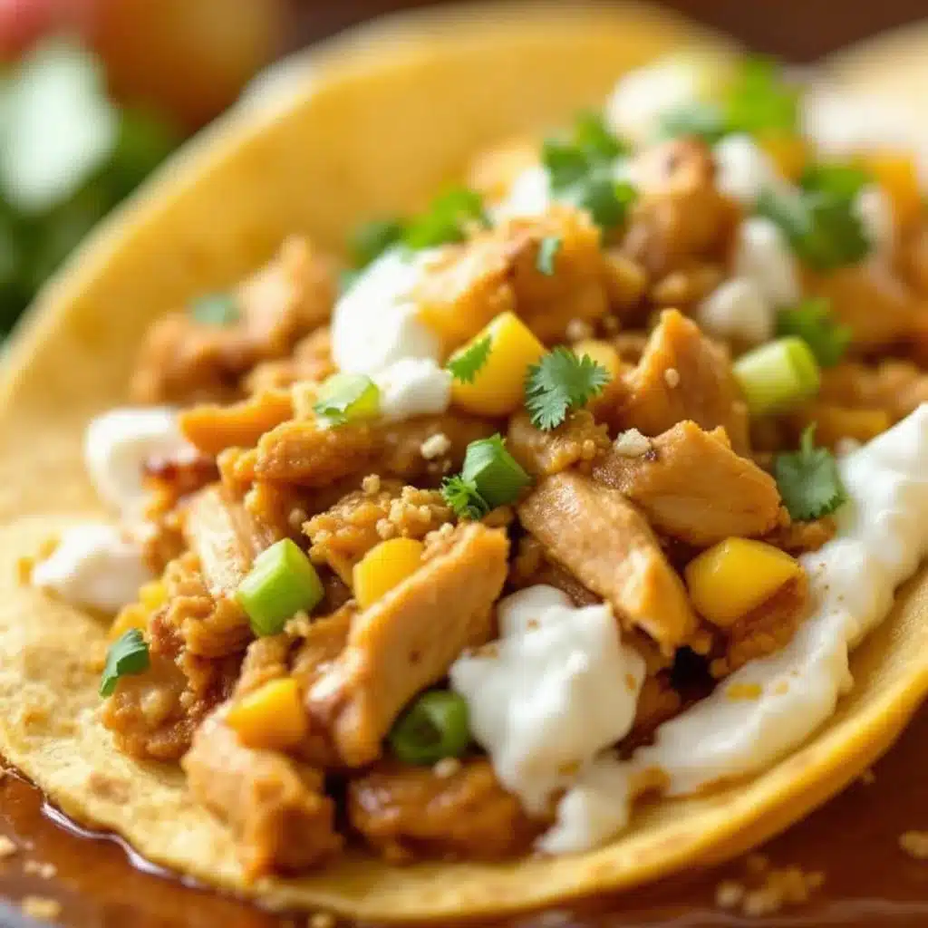crockpot apple cider pulled chicken tacos - featured image