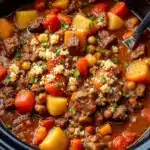 crockpot beef and vegetable stew - featured image