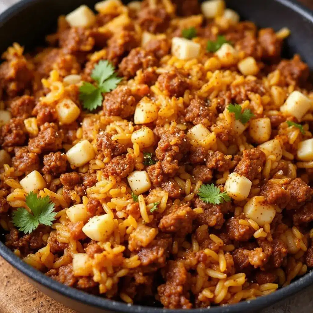 easy ground beef and rice skillet preparation steps