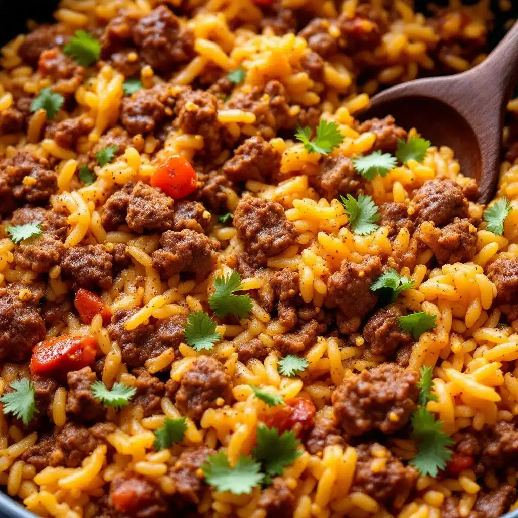 easy ground beef and rice skillet - featured image