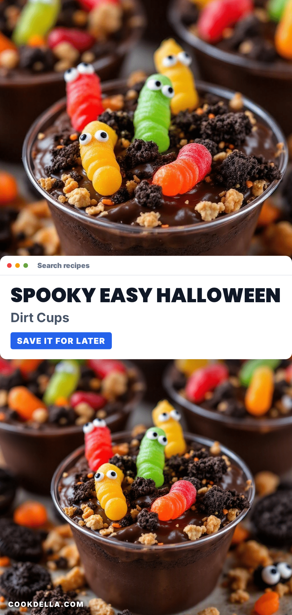 Easy Halloween Dirt Cups recipe